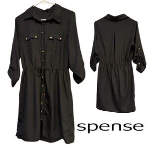 Spense Long Sleeve Dress with Button Detail, Size 8